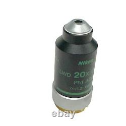 Nikon LWD 20x / 0.40 Microscope Objective Lens PH1 ADL? / 1.2 WD 3.0 Made Japan