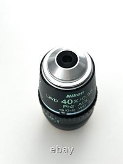 Nikon LWD 40X/0.55 Ph2 DL? /0-2 WD 2.1 Phase Contrast Microscope Objective Lens