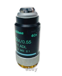 Nikon LWD 40x / 0.55 Microscope Objective Lens PH1 ADL? / 1.2 WD 2.1