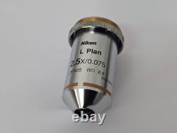 Nikon L Plan 2.5X / 0.075? /0 EPI OFN25 WD8.8 Objective Lens