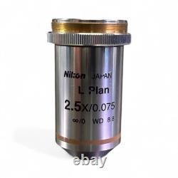 Nikon L Plan 2.5X/0.075? /0 EPI WD 8.8 Microscope Objective Lens with Adapter