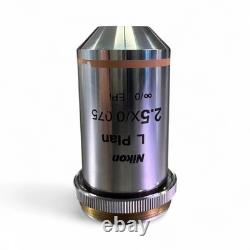 Nikon L Plan 2.5X/0.075? /0 EPI WD 8.8 Microscope Objective Lens with Adapter