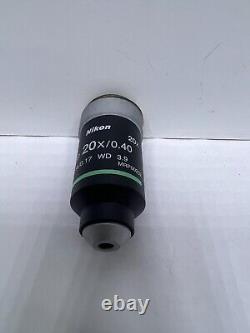 Nikon MRP00202 LWD 20x CFI Achromat Series Microscope Objective Lens WD 3.9mm