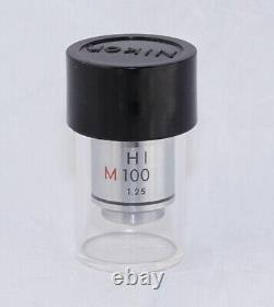 Nikon Microscope Objective Lens PAIR HI-100/1.25 + HI-M-100/1.25