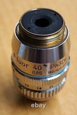 Nikon Microscope Objective lens Fluor 40x Ph3 DL 160/0.11-0.23 Phase Contrast