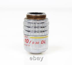 Nikon Ph1 Plan 10/0.30 160/0.17 DL Phase Contrast Microscope Objective. 10x RMS