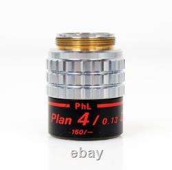 Nikon PhL Plan 4 / 0.13 DL Phase Contrast Microscope Objective Lens 160mm