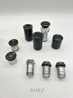 Nikon Phase Contrast 1.25 Microscope Condenser Objective Lens Lot With Accessories