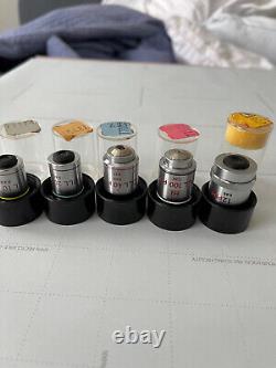 Nikon Phase Contrast Microscope Objective Lens 10 Set with Turret VERY RARE