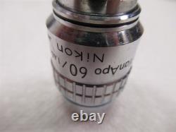 Nikon PlanApo 60x 1.40 Oil Microscope Objective Lens 160mm Apochromatic