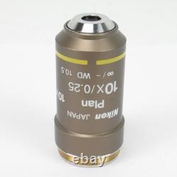 Nikon Plan 10x/0.25 Cfi Eclipse Infinty Corrected Microscope Objective Lens