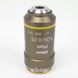 Nikon Plan 10x/0.25 Cfi Eclipse Infinty Corrected Microscope Objective Lens