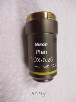 Nikon Plan 10x/0.25 WD 10.5 Microscope Objective Lens for Eclipse 50i