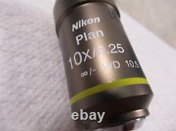 Nikon Plan 10x/0.25 WD 10.5 Microscope Objective Lens for Eclipse 50i