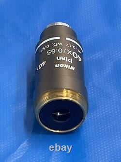 Nikon Plan 40x/0.65? /0.17 Wd 0.57 Microscope Objective Lens For Eclipse Series