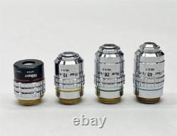 Nikon Plan 4/0.13 Fluor 10/0.30 20/0.50 40/0.75 Microscope Objective Lens Lot 4