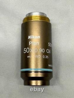 Nikon Plan 50X/0.90 Oil? /- WD 0.35 Eclipse Microscope Objective Lens (21)