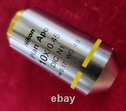 Nikon Plan Apo 10x/0.45 DIC N1? /0.17 WD 4.0 Microscope Objective Lens