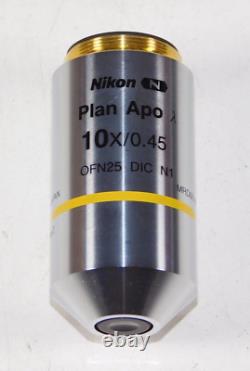 Nikon Plan Apo 10x / 0.45 OFN25 DIC N1 Microscope Objective Lens Made in Japan