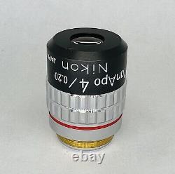 Nikon Plan Apo 4X/0.29 Microscope Objective Lens Apochromat 160mm
