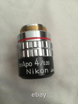 Nikon Plan Apo 4/0.20 160/- Lens 4x Objective Optiphot Wafer UV Microscope Macro