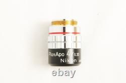 Nikon Plan Apo 4x / 0.20 160/- Microscope Objective Lens #5822
