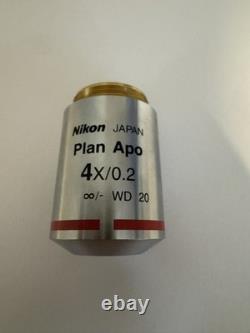 Nikon Plan Apo 4x / 0.2 Microscope Objective Lens WD 20mm (Fungal Contamination)