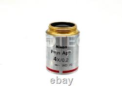 Nikon Plan Apo 4x / 0.2 Microscope Objective Lens WD 20mm with WARRANTY