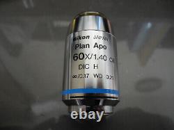 Nikon Plan Apo 60x/1.40 Oil DIC Microscope Objective Lens with the accessory