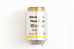 Nikon Plan Fluor 10x 0.30 DIC L WD 16 Microscope Objective Lens #5067