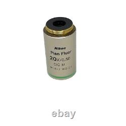 Nikon Plan Fluor 20X / 0.50 DIC M Microscope Objective Lens Infinity / 0.17 WD 2