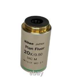 Nikon Plan Fluor 20x/0.50 Microscope Objective Lens DIC M Infinity/0.17 WD 2.1