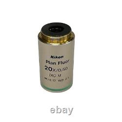 Nikon Plan Fluor 20x/0.50 Microscope Objective Lens DIC M Infinity/0.17 WD 2.1