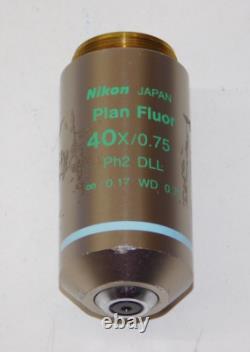 Nikon Plan Fluor 40X/0.75 Ph2 DLL 0.17 WD 0.72 Microscope Objective Lens Japan