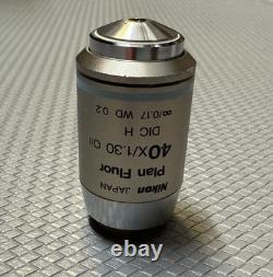 Nikon Plan Fluor 40x/1.30 Oil DIC H/N2 Microscope Objective Lens