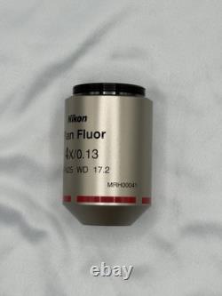 Nikon Plan Fluor 4X /0.13 OFN25 WD 17.2 Microscope Objective (Great Condition)