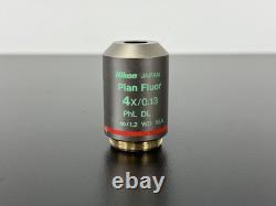 Nikon Plan Fluor 4X/0.13 PhL DL Infinity Microscope Objective Lens