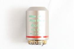 Nikon Plan Fluor 4x 0.13 PHL DL? /1.2 WD 16.4 Microscope Objective Lens #5156