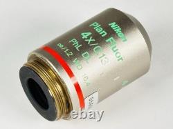 Nikon Plan Fluor 4x 0.13 PhL DL? 1.2 WD 16.4 Microscope Objective Lens