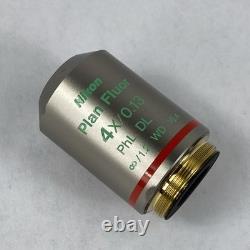 Nikon Plan Fluor 4x/0.13 PhL DL? /1.2 WD 16.4 Microscope Objective Lens