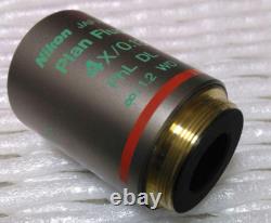 Nikon Plan Fluor 4x/0.13 PhL DL? /1.2 WD 16.4 Microscope Objective Lens USED