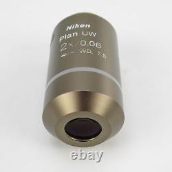 Nikon Plan Uw 2x/0.06 Wd 7.5 Microscope Objective Lens For Eclipse Series