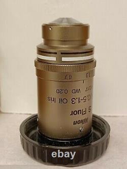 Nikon S Fluor 100x/0.5-1.3 Oil Iris Microscope Objective Lens