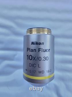Nikon microscope objective lens Plan Fluor 10x/0.30 DIC L/N1 used