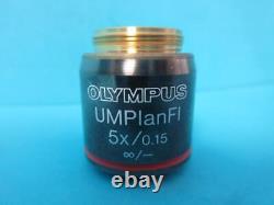 OLYMPUS MICROSCOPE OBJECTIVE LENS UMPlanFl 5X / 0.15? /- UM PLAN FL GREAT SHAPE