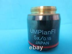 OLYMPUS MICROSCOPE OBJECTIVE LENS UMPlanFl 5X / 0.15? /- UM PLAN FL GREAT SHAPE