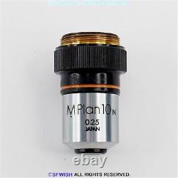 OLYMPUS MPLAN 10N 0.25 10x Microscope Objective Lens Japan