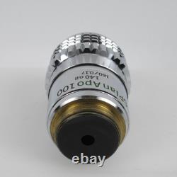 OLYMPUS SPLAN APO 100 OIL 1.40 160/0.17 MICROSCOPE OBJECTIVE With IRIS 100X