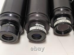 OPTEM FT100 FT140 FT180 FT200 FMOS C-Mount Microscope Fixed Tube Lens Lot Of 4