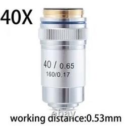 Objective Lens 4X-100X Biological Microscope Achromatic 195mm Conjugate Tube